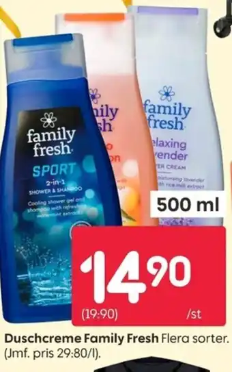 Rusta Duschcreme Family Fresh erbjuda