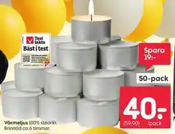 Rusta Värmeljus erbjuda
