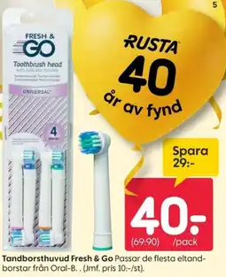 Rusta Tandborsthuvud Fresh & Go erbjuda