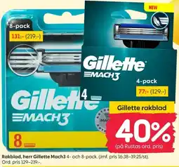 Rusta Rakblad, herr Gillette Mach3 erbjuda