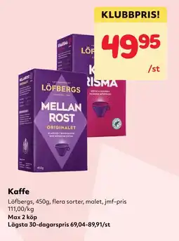 MatArket Löfbergs kaffe erbjuda