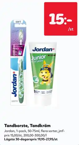 MatArket Jordan tandborste tandkräm erbjuda