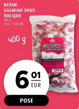 Scandinavian Park Rexim salmiak snus bolsjer erbjuda