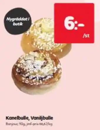 Hemköp Kanelbulle, Vaniljbulle erbjuda