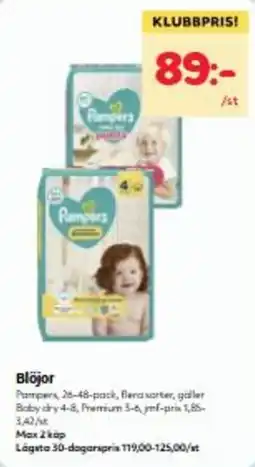 Hemköp Pampers blöjor erbjuda