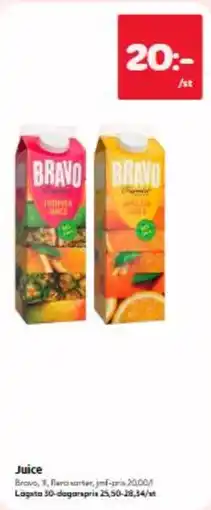 Hemköp Bravo juice erbjuda