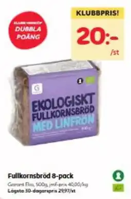 Hemköp Garant fullkornsbröd med linfrön erbjuda