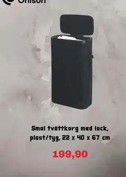 Clas Ohlson Onison smal tvättkorg med lock erbjuda