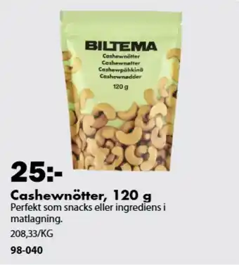 Biltema cashewnötter