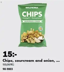 Biltema Biltema chips sourcream and onion erbjuda