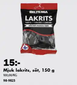 Biltema Biltema mjuk lakrits erbjuda