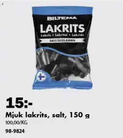 Biltema Biltema mjuk lakrits salt erbjuda