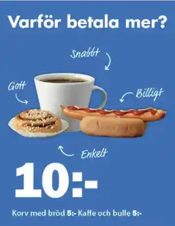 Biltema Korv med bröd Kaffe och bulle erbjuda