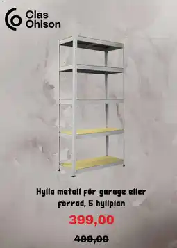 Clas Ohlson Clas Ohlson hylla metall för garage eller förrad, 5 hyllplan erbjuda