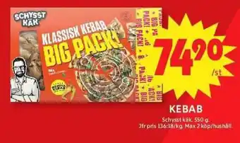 ICA Maxi Schysst käk klassisk kebab erbjuda