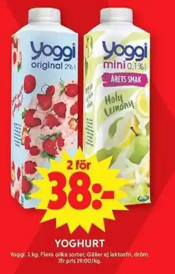 ICA Maxi Yoggi yoghurt erbjuda