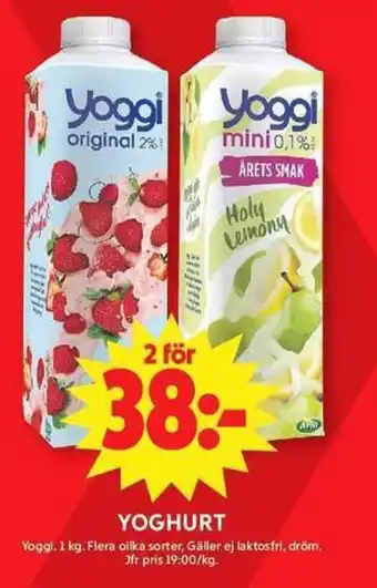 ICA Maxi Yoggi yoghurt erbjuda