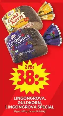 ICA Maxi Lingon Grova, GuldKorn, LingonGrova Special erbjuda