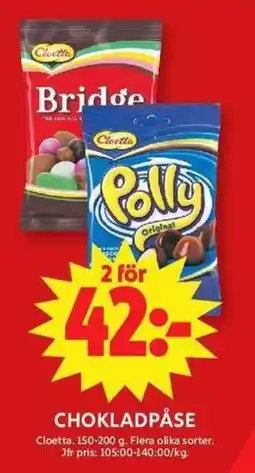 ICA Maxi Cloetta chokladpåse erbjuda