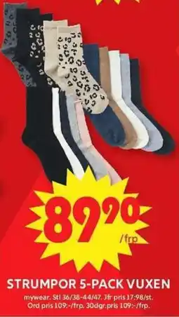 ICA Maxi mywear strumpor 5-pack vuxen erbjuda