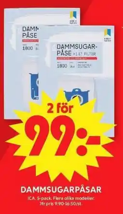 ICA Maxi Ica dammsugarpåsar erbjuda