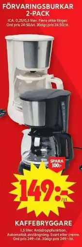 ICA Maxi Ica kaffebryggare erbjuda