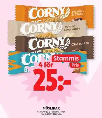 ICA Maxi Corny müslibar erbjuda