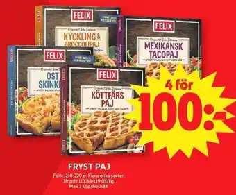 ICA Maxi Felix frystpaj erbjuda