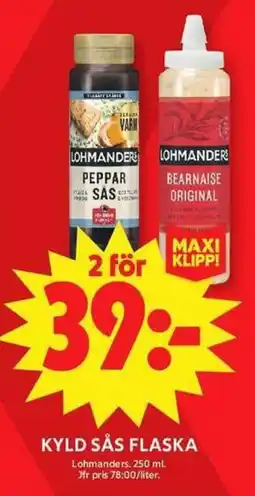 ICA Maxi Lohmanders kyld sås flaska erbjuda