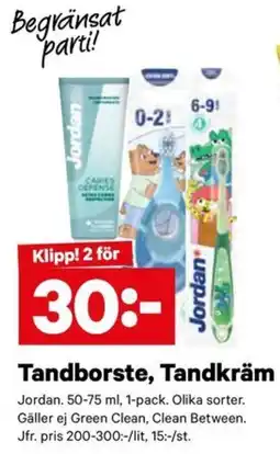 City Gross Jordan Tandborste, Tandkräm erbjuda