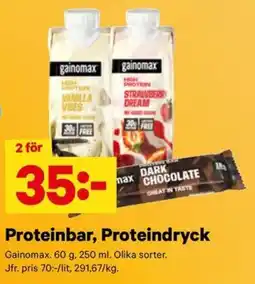 City Gross Gainomax proteinbar, proteindryck erbjuda
