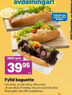 City Gross Fylld baguette erbjuda