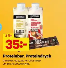 City Gross Proteinbar, Proteindryck erbjuda