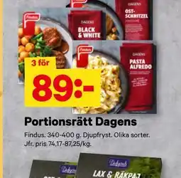 City Gross Portionsrätt Dagens erbjuda