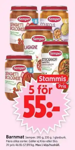 ICA Supermarket Semper Barnmat erbjuda