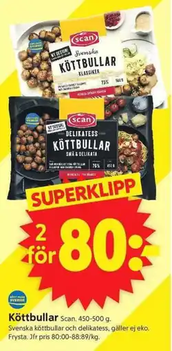 ICA Supermarket Scan köttbullar erbjuda