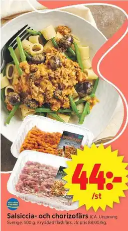 ICA Supermarket Salsiccia- och chorizofärs erbjuda