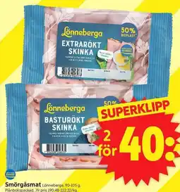 ICA Supermarket Lönneberga basturökt skinka erbjuda
