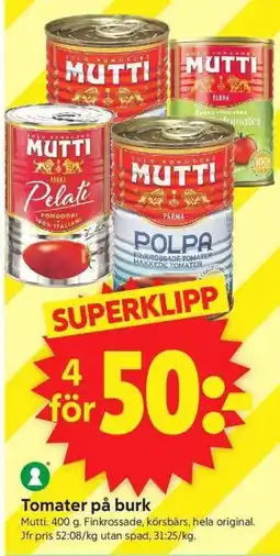 ICA Supermarket Mutti tomater på burk erbjuda
