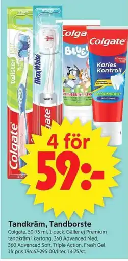 ICA Supermarket Colgate tandkräm, tandborste erbjuda