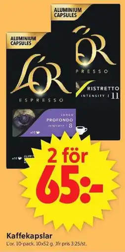 ICA Supermarket L'or kaffekapslar erbjuda