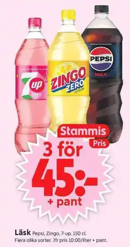 ICA Supermarket Läsk Pepsi, Zingo, 7-up erbjuda