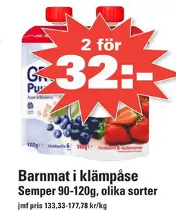 Nära dej Barnmat i klämpåse erbjuda
