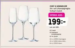 Elon CHEF & SOMMELIER Vin- och champagneglas Sublym 6-pack erbjuda