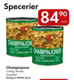 Snabbgross Sunnyfield champinjoner erbjuda