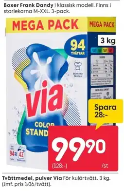 Rusta Via tvättmedel pulver color stand erbjuda