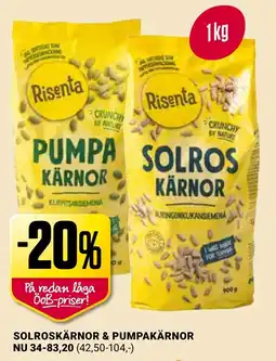 ÖoB Risenta solroskärnor & pumpakärnor erbjuda
