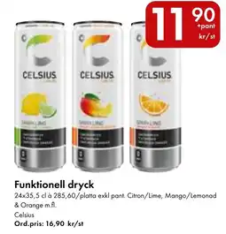 Snabbgross Celsius funktionell dryck erbjuda