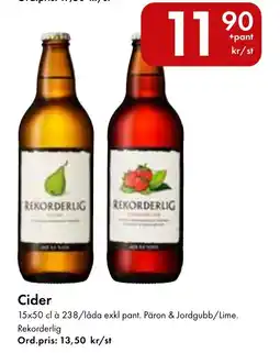 Snabbgross Rekorderlig Cider erbjuda