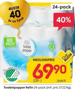 Rusta Refin toilet paper erbjuda